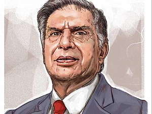 Illustrated Portrait of Ronald Reagan in Suit and Red Tie HD wallpaper