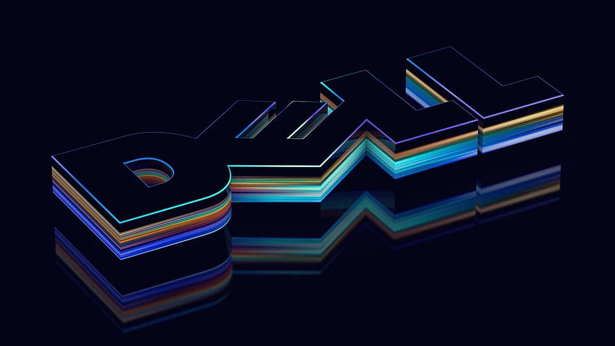 3D Neon DNL Text Logo with Rainbow Layers and Reflection on Dark Background HD wallpaper