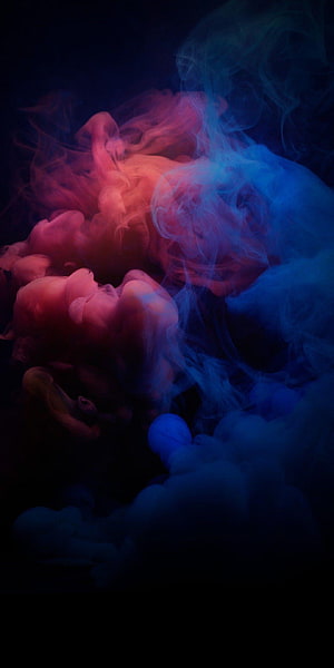 Abstract Red and Blue Ink Clouds Swirling in Dark Water HD phone wallpaper