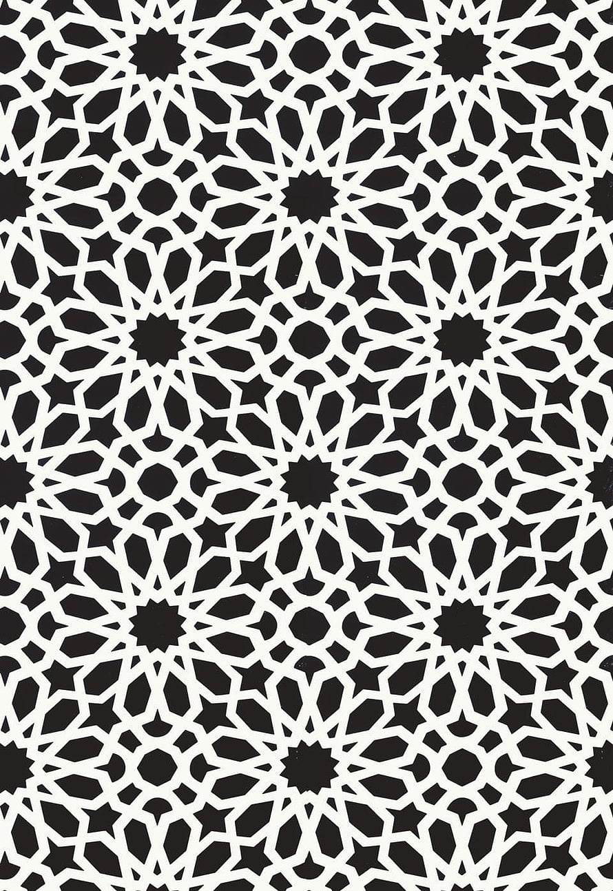 Schumacher Agadir Screen Noir Geometric Islamic Pattern Wallpaper HD phone wallpaper