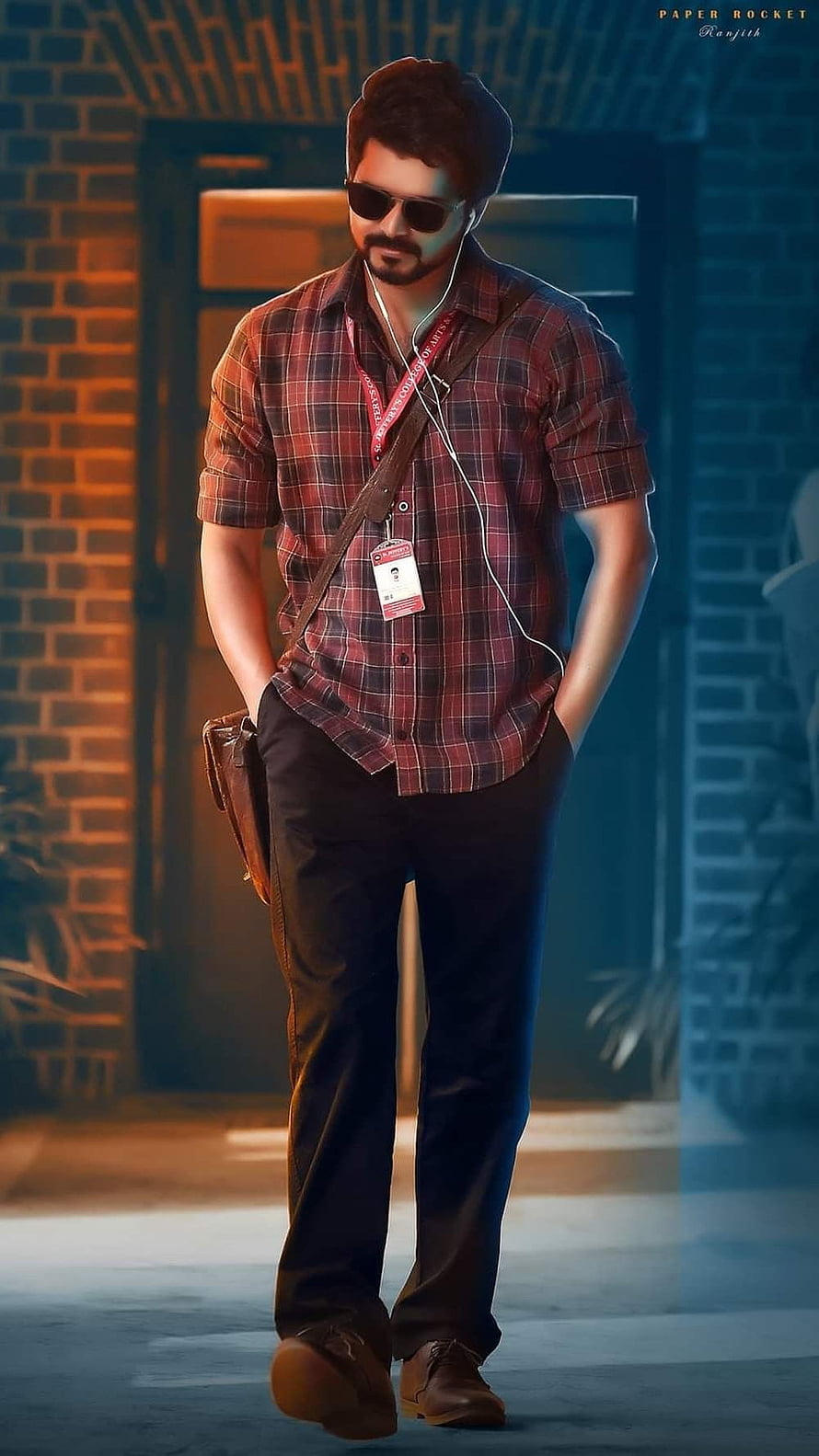 Vijay Sethupathi in plaid shirt and sunglasses from Paper Rocket movie scene HD phone wallpaper