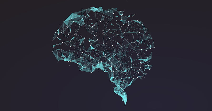 Abstract Digital Human Brain Network with Glowing Cyan Nodes on Dark Background, Brain Computer Interfaces Show That Neural Networks Learn HD wallpaper