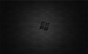 Dark Windows Logo on Textured Black Wood Background HD wallpaper