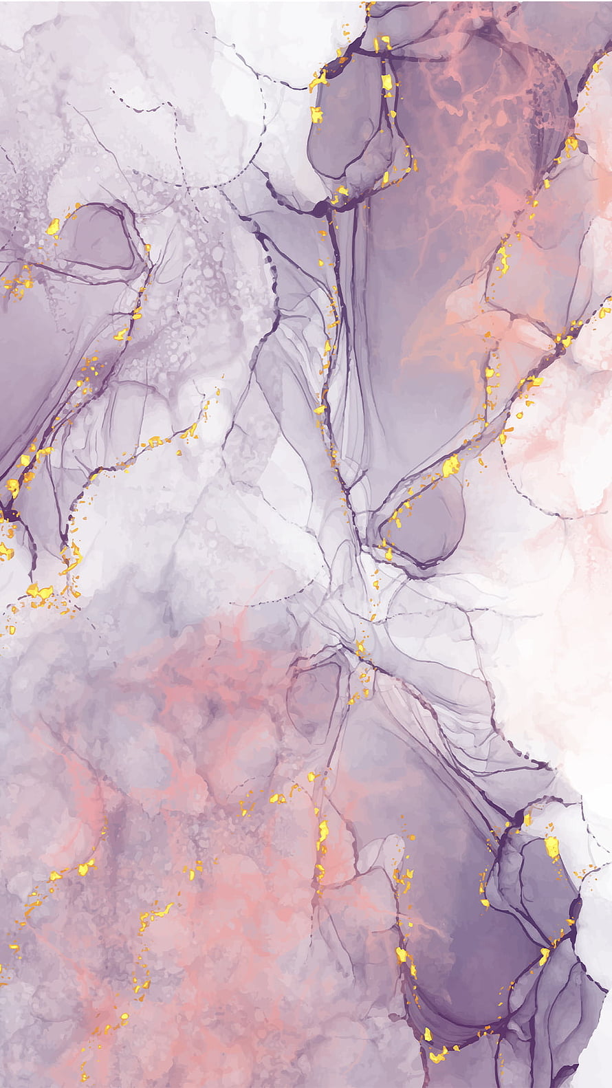 Abstract Fluid Art Wallpaper with Lavender, Pink, and Gold Splatter HD phone wallpaper