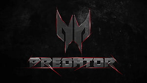 Acer Predator Gaming Logo with Metallic Emblem and Red Accents on Dark Textured Background HD wallpaper
