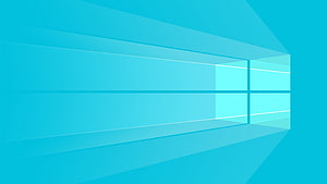 Windows 10 Default Cyan Geometric Window Logo Minimalist Desktop Background HD wallpaper