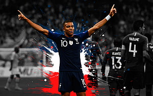 Kylian Mbappe France National Team Soccer Player Celebration Wallpaper HD wallpaper