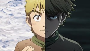 Tanjiro Kamado split face anime wallpaper showing light and dark sides HD wallpaper