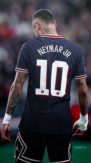 Neymar Jr PSG Number 10 Jersey Back View With Tattoos HD phone wallpaper