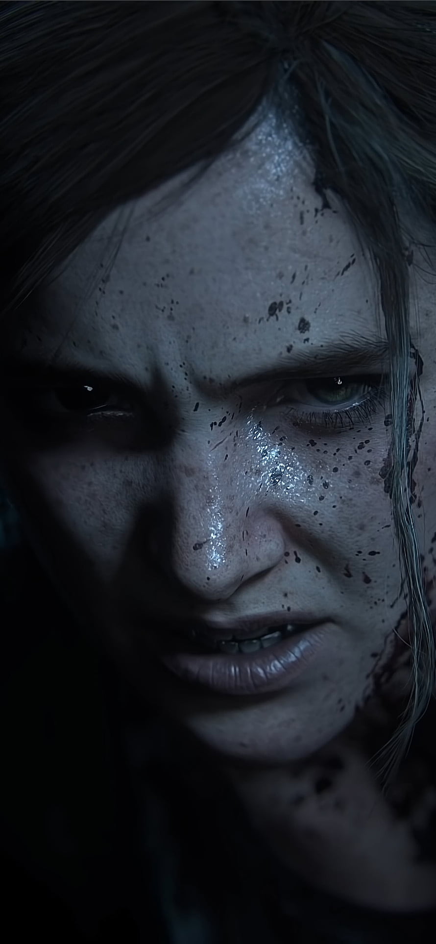 Ellie Close-Up Portrait from The Last of Us Part 2 Dark Cinematic Scene HD phone wallpaper
