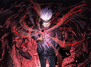 Gojo Satoru Using Unlimited Void Cursed Technique Anime Wallpaper HD wallpaper