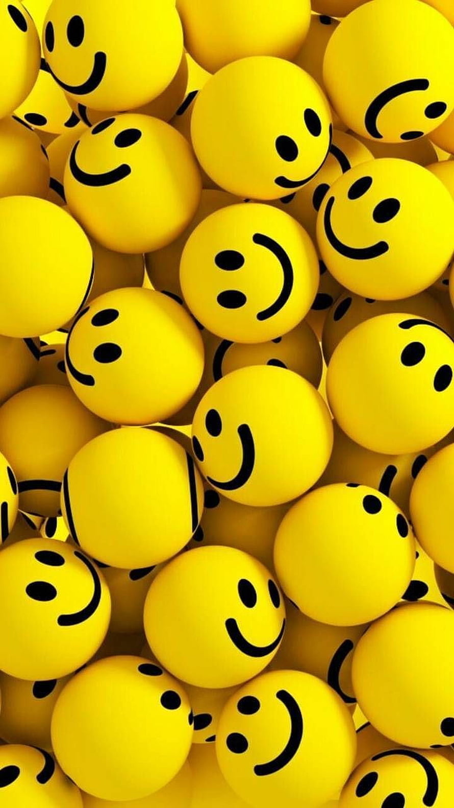 3D Yellow Smiley Face Balls Wallpaper HD phone wallpaper