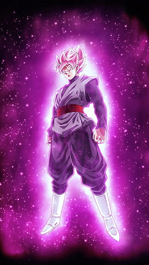 Goku Black Super Saiyan Rosé Form in Dragon Ball Super Anime Artwork HD phone wallpaper
