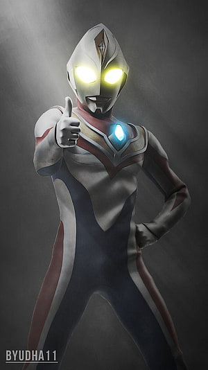 Ultraman Dyna Heroic Pose with Glowing Eyes and Chest Light, Ultraman Dyna by Byudha11. Kartun, Gambar, Desain, Ultraman Tiga HD phone wallpaper