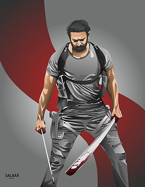 Salaar The Saga Yash Action Hero Digital Art Wallpaper HD phone wallpaper