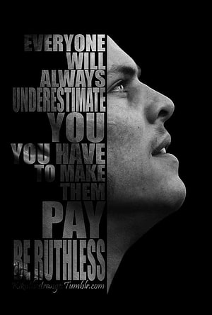 Black and White Male Profile Portrait with Motivational Typography on Dark Background HD phone wallpaper