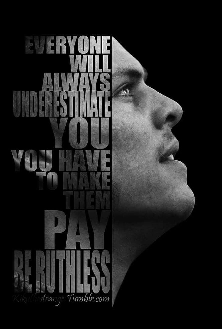Black and White Male Profile Portrait with Motivational Typography on Dark Background HD phone wallpaper
