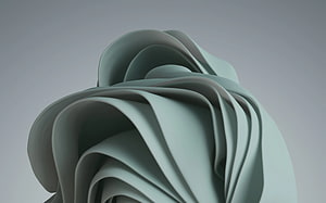 Abstract 3D Render of Smooth Teal Curved Surfaces and Minimalist Sculptural Forms HD wallpaper