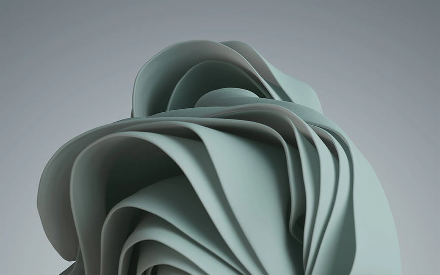 Abstract 3D Render of Smooth Teal Curved Surfaces and Minimalist Sculptural Forms HD wallpaper