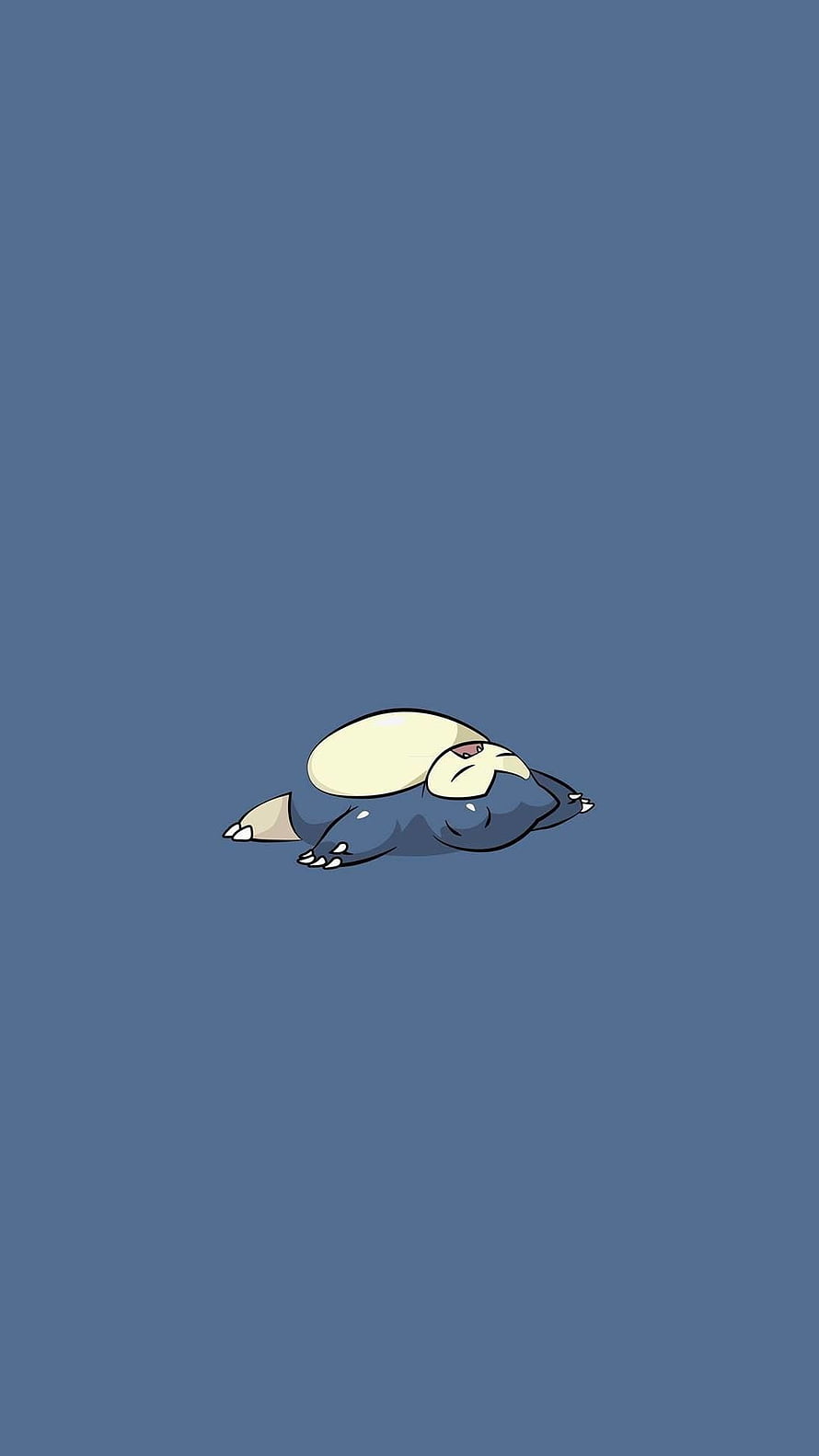 Cute Snorlax Sleeping on Blue Background HD phone wallpaper