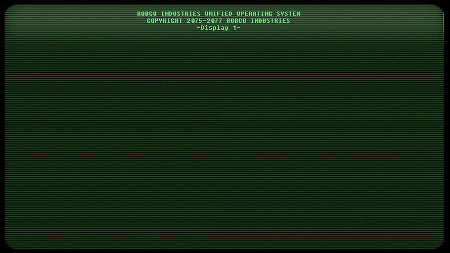 Fallout Terminal Green CRT Screen with Robco Industries Boot Text HD wallpaper