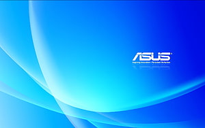 Asus Official Logo on Blue Abstract Background HD wallpaper