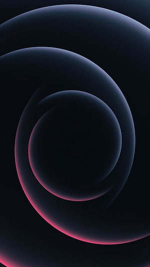 Dark Abstract Concentric Circles with Neon Pink and Blue Gradient Glow HD phone wallpaper