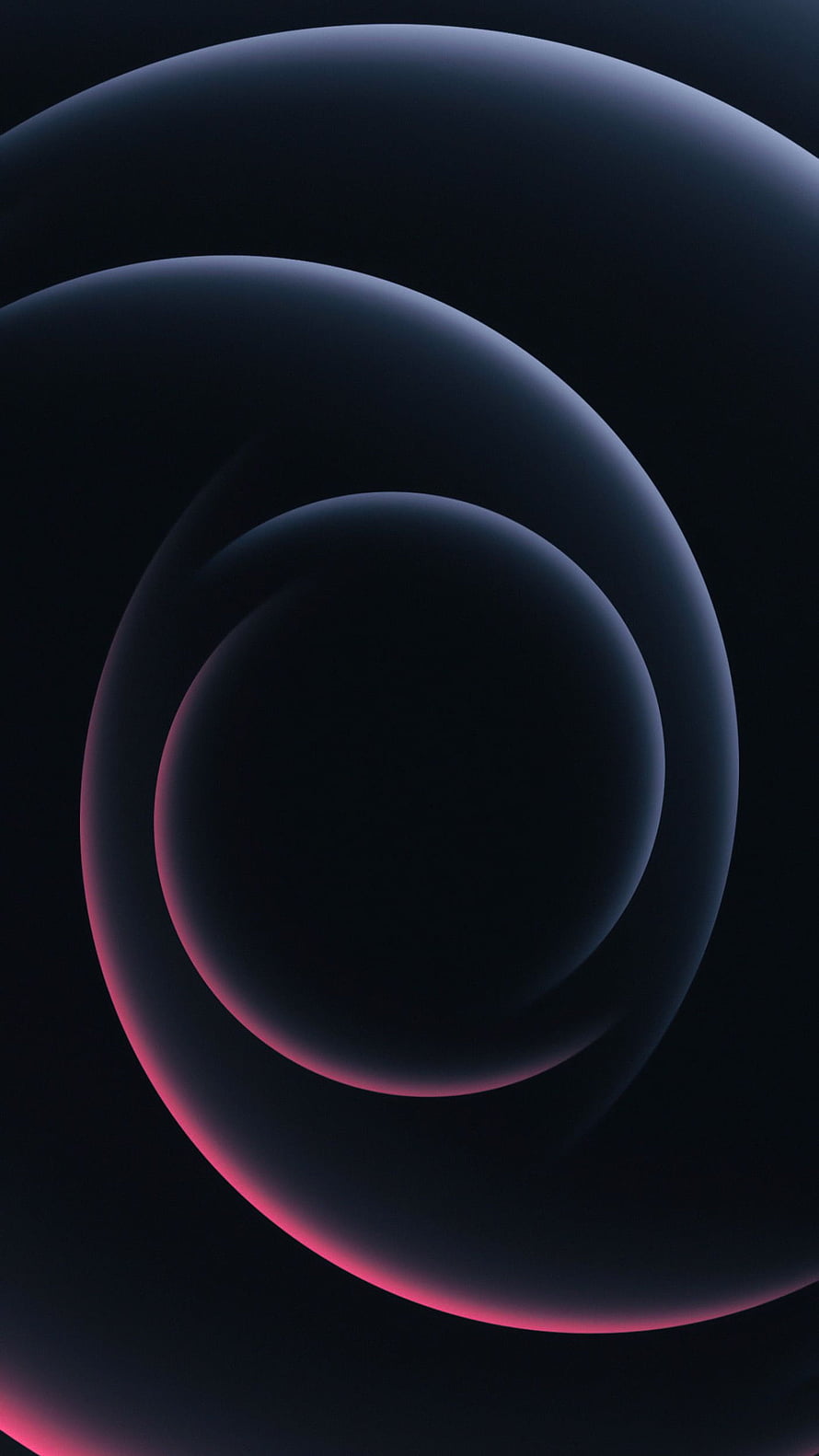 Dark Abstract Concentric Circles with Neon Pink and Blue Gradient Glow HD phone wallpaper