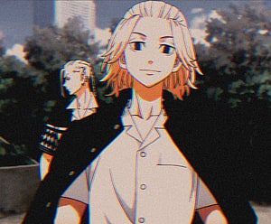 Manjiro Sano and Mikey from Tokyo Revengers in a Glitch Art Style HD wallpaper