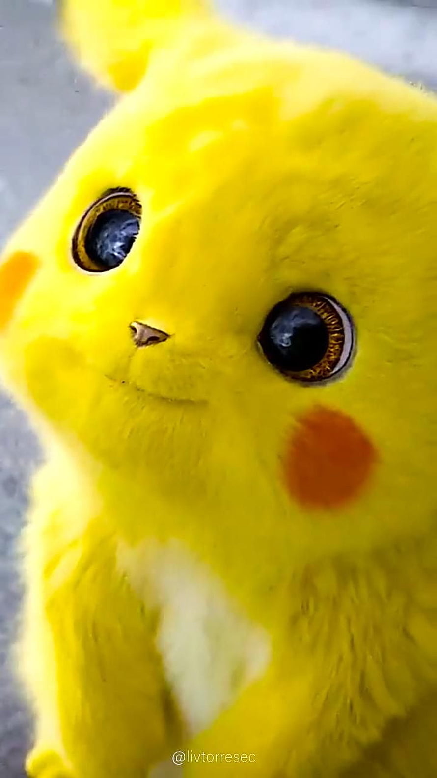 Cute Yellow Pikachu Plush Toy Close-Up With Big Eyes And Red Cheeks HD phone wallpaper