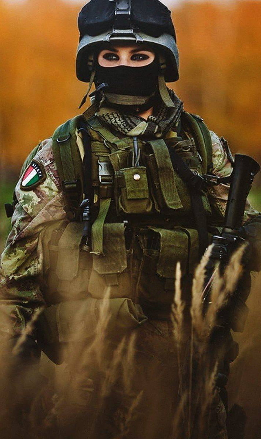 Indian Army Female Soldier in Full Combat Gear and Tactical Vest HD phone wallpaper