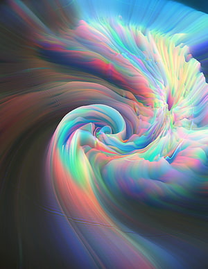 Abstract Iridescent Swirl Wallpaper With Pastel Rainbow Colors And Fluid Motion HD phone wallpaper