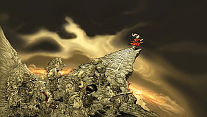 Little Nightmares 2 Concept Art Featuring Mono and Six on a Cliff HD wallpaper