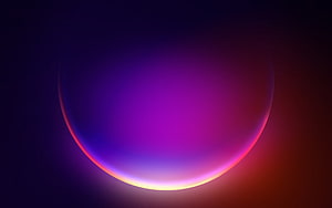 Glowing Purple and Orange Neon Sphere on Dark Background HD wallpaper