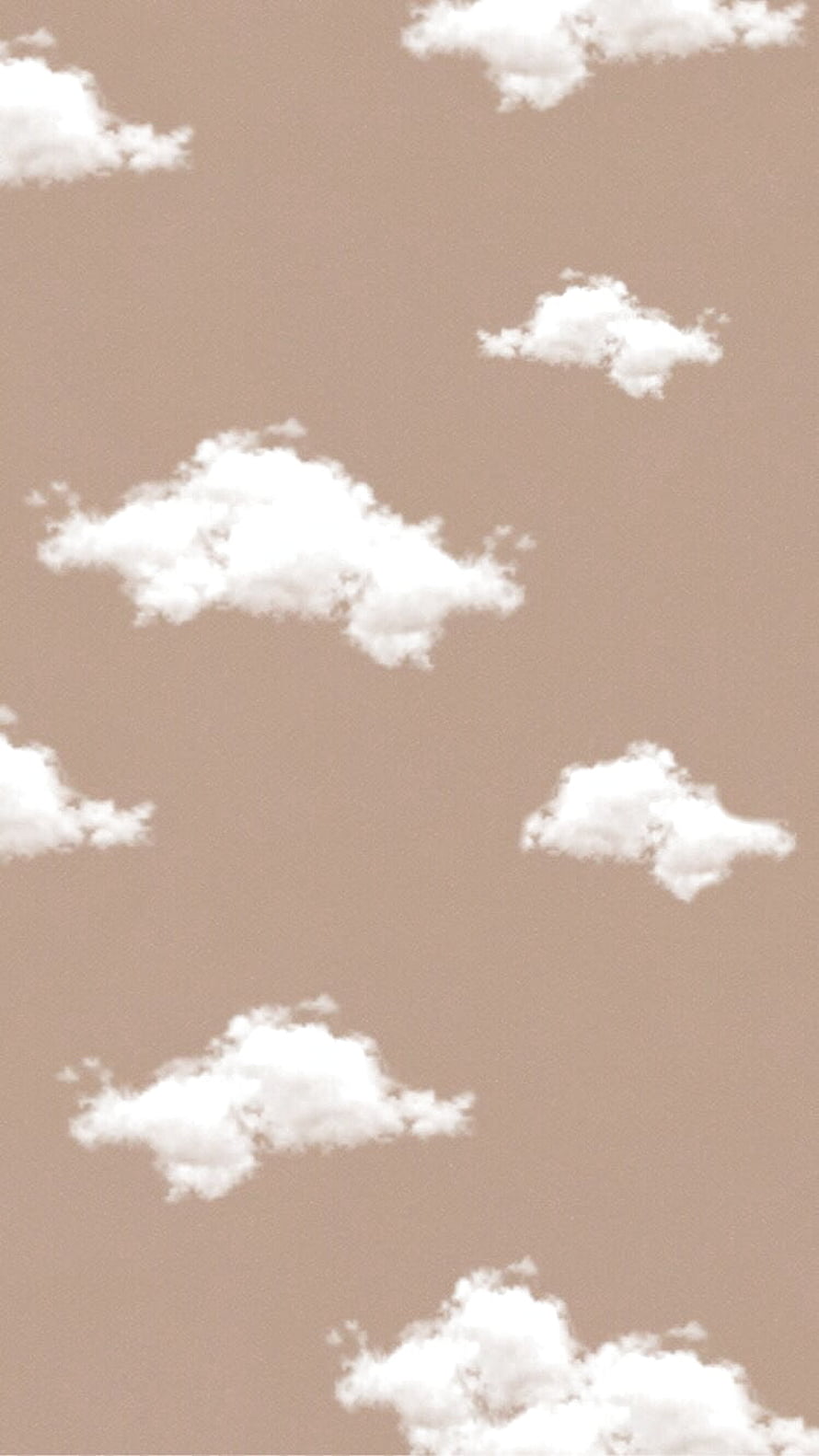 Soft Beige Sky with Fluffy White Clouds for a Calm Aesthetic Mood HD phone wallpaper