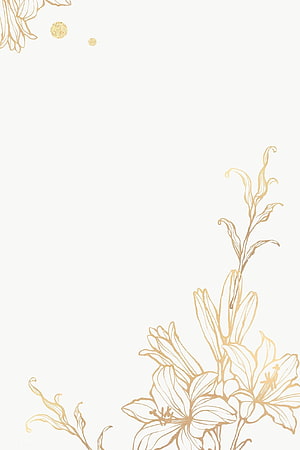 Elegant Gold Line Art Lilies on Cream Background HD phone wallpaper