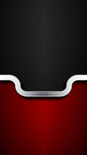 Abstract Minimalist Design Featuring Black and Red Panels with a Curved Silver Metallic Divider HD phone wallpaper
