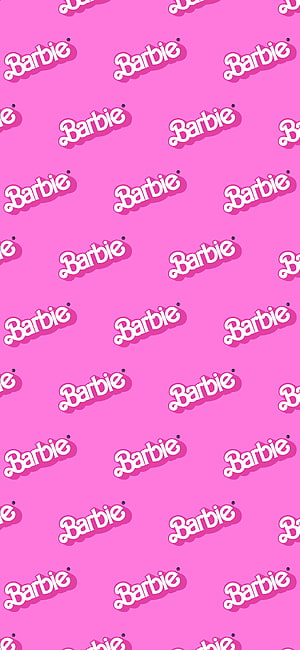 Barbie Logo Pattern Pink Wallpaper HD phone wallpaper