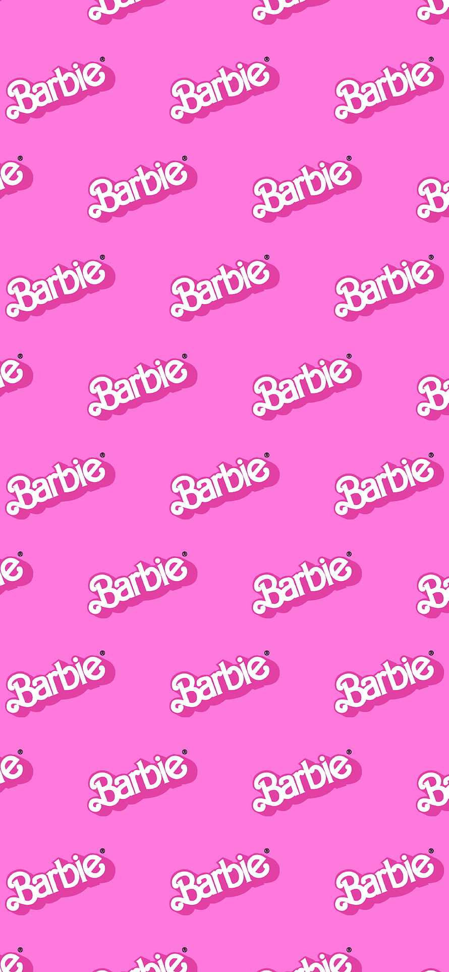 Barbie Logo Pattern Pink Wallpaper HD phone wallpaper