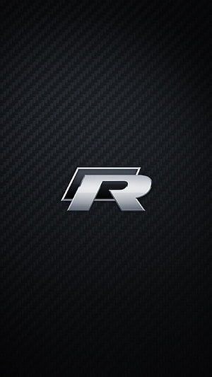 Volkswagen R Performance Logo on Dark Carbon Fiber Background HD phone wallpaper