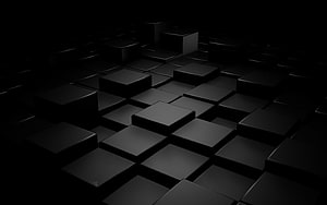 Dark 3D Geometric Cube Grid Abstract Minimalist Background HD wallpaper