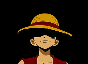 Monkey D. Luffy Wearing Straw Hat Anime Portrait HD wallpaper