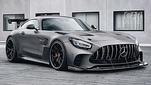 Mercedes AMG GT Black Series Matte Grey Supercar with Large Rear Wing HD wallpaper