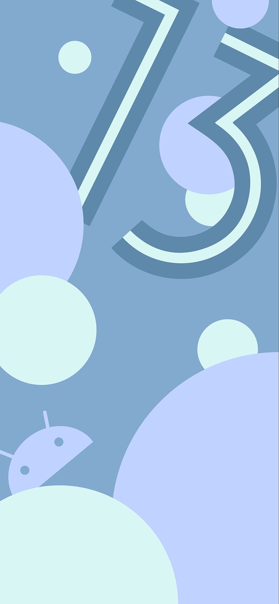 Android 13 Blue Pastel Wallpaper with Geometric Circles and Minimalist Design HD phone wallpaper