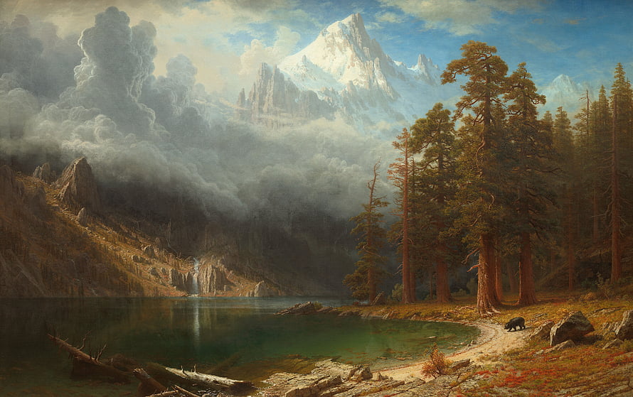 Albert Bierstadt's Mount Corcoran: A Grandiose Hudson River School Landscape HD wallpaper