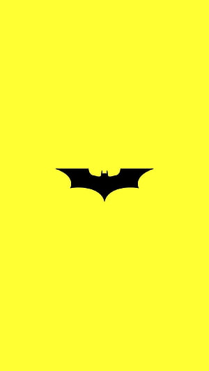 Minimalist Black Batman Logo on Bright Yellow Background, Batman Logo Black And Yellow Batman Logo Black And Yellow Wa. Cartoon , Batman , Batman , Batman Aesthetic HD phone wallpaper
