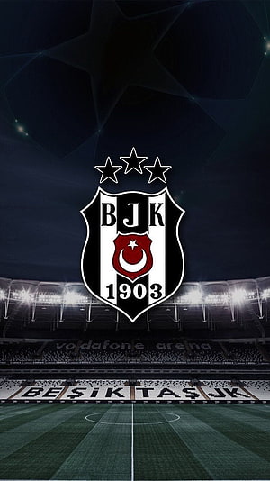 Besiktas JK Stadium Crest Wallpaper With Vodafone Arena Night Scene HD phone wallpaper