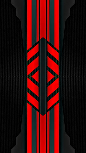 Abstract Geometric Red and Black Tech Design with Futuristic Neon Lines HD phone wallpaper