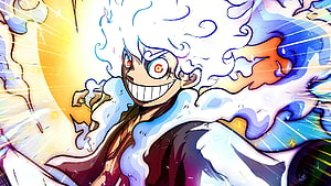 Monkey D. Luffy Gear 5 Sun God Nika White Hair Anime Wallpaper HD wallpaper
