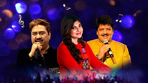Alka Yagnik, Udit Narayan, and Kumar Sanu Performing Together on Stage HD wallpaper